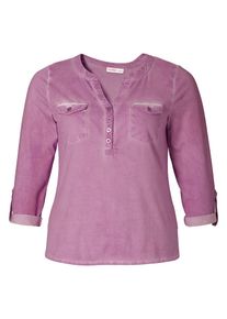 sheego Casual, Damen Shirt in ausgewaschener Optik, Helllila