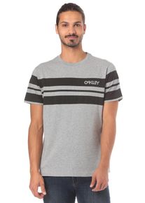 Oakley, Herren 'Classic Stripe Wide' T-Shirt, Grau / Schwarz