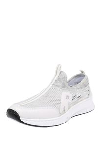 Rieker, Damen Slipper, Schwarz / Silber / Weiß