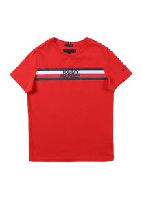 Tommy Hilfiger, Shirts 'ESSENTIAL GLOBAL STRIPE TEE S/S', Rot / Wei&szlig;