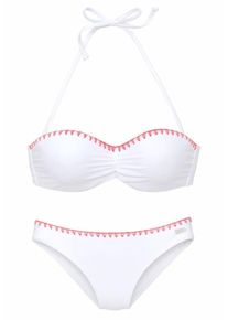 Buffalo, Damen B&uuml;gel-Bandeau-Bikini, Rot / Wei&szlig;