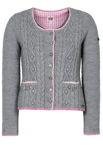 Spieth & Wensky SPIETH & WENSKY, Damen Strickjacke 'Aida', Hellgrau / Rosa