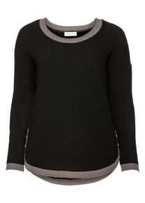 SheeGOTit, Damen Longpullover, Taupe / Schwarz