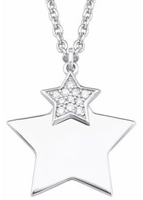 s.Oliver RED LABEL, Damen Kette mit Anhänger 'Sterne, 2018641', Silber / Weiß