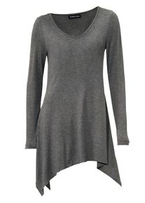 Heine, Damen Longshirt, Graumeliert