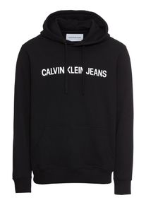 Calvin Klein Jeans, Herren Hoodie 'INSTITUTIONAL REG', Schwarz / Weiß
