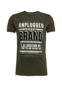 Tom Tailor Denim, Herren T-Shirt, Grün / Schwarz / Weiß