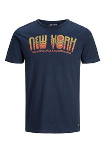 Jack & Jones JACK & JONES, Herren T-Shirt, Navy / Gelb / Koralle