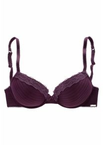 s.Oliver RED LABEL, Damen Bodywear T-Shirt-BH, Aubergine / Schwarz