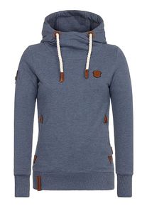 Naketano, Damen Hoody 'Chasin the cat', Taubenblau / Rostbraun / Wei&szlig;