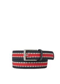 s.Oliver RED LABEL, Herren Belt, Nachtblau / Feuerrot / Wei&szlig;