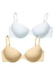 Petite Fleur, Damen Schalen-BH (2 Stck.), Beige / Weiß