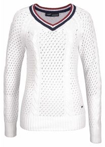 Arizona, Damen Strickpullover, Dunkelblau / Burgunder / Wei&szlig;