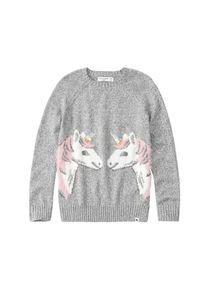 Abercrombie & Fitch Abercrombie & Fitch, M&auml;dchen Sweatshirts 'XM18-N1 LS UNICORN PULLOVER', Beige / Grau