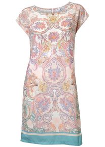 Heine, Damen Druckkleid, Lila / Pink / Wei&szlig;