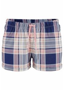 Petite Fleur, Damen Shorts mit Allover-Muster, Blau / Rosa
