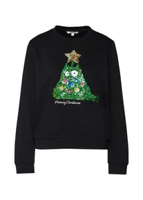 Tom Tailor Denim, Damen Pullover 'Christmas', Schwarz