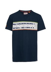 Superdry, Herren T-Shirt 'RETRO STRIPE BOX', Navy / Grau