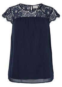 JUNAROSE, Damen Spitzen Bluse, Blau