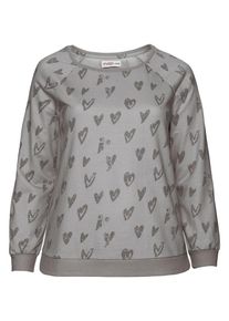 sheego Casual, Damen Sweatshirt, Stone / Hellgrau