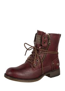 Mustang, Damen Schn&uuml;rstiefelette mit Zipper, Bordeaux
