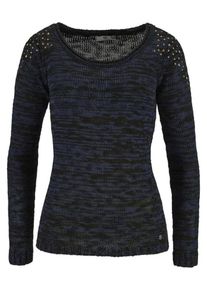 AJC, Damen Strickpullover, Blau / Schwarz