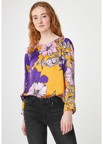 Hallhuber, Damen Bluse, Gold / Dunkellila / Rosa / Schwarz