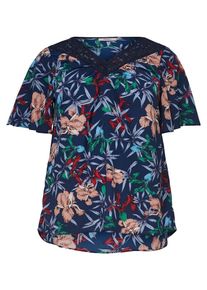 Only Carmakoma, Damen Curvy Oberteil, Navy / Mischfarben / Koralle / Rot