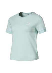 Puma, Damen T-Shirt 'Classics T7', Opal / Weiß