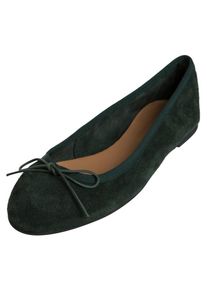 Pieces, Damen Wildleder-Ballerinas, Dunkelgr&uuml;n