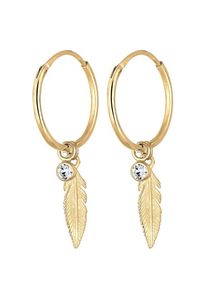 Elli, Damen Ohrringe 'Feder', Gold
