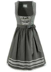 Marjo, Damen Dirndl, Rauchgrau / Grasgrün