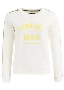 Khujo, Damen Sweatshirt 'FEIJA', Gelb / Wei&szlig;