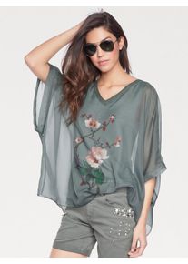 Heine, Damen LINEA TESINI by Heine Drucktunika Oversized, Petrol