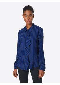 Saint Tropez, Damen Bluse 'TWO TONE STRIPE P SHIRT', Blau / Nachtblau