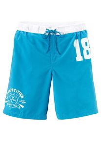Buffalo, Herren Badeshorts, Türkis / Weiß