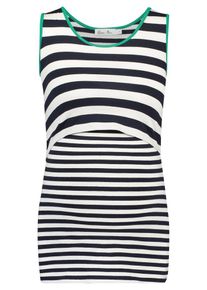 Queen mum, Damen Nursing Top, Navy / T&uuml;rkis / Wei&szlig;