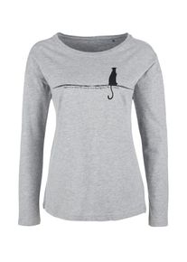 s.Oliver RED LABEL, Damen Longsleeve, Graumeliert / Schwarz