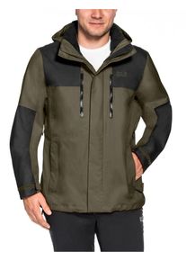 Jack Wolfskin, Herren Funktionsjacke 'Jasper', Oliv / Schwarz