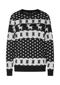 Only, Damen Pullover, Schwarz / Wei&szlig;