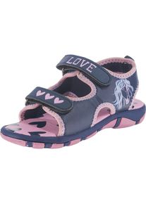 MyToys-COLLECTION, Mädchen Sandalen 'Pferd', Violettblau / Rosa