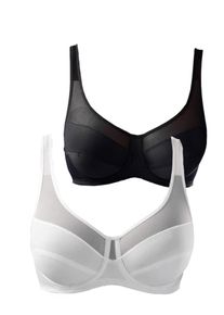 Petite Fleur, Damen Bügel-BH (2 Stck.), Schwarz / Weiß