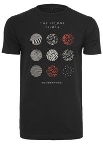 Mister Tee, Herren T-Shirt 'Twenty One Pilots', Feuerrot / Schwarz / Wei&szlig;