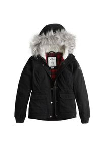 Hollister, Damen Jacke 'LD18-FLANNEL LINED ANORAK', Schwarz