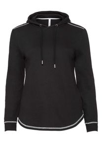 sheego Casual, Damen Langarmshirt, Schwarz / Weiß