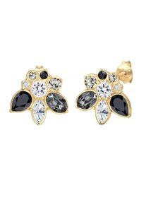 Elli Premium, Damen Ohrringe 'Kristall', Gold / Schwarz / Silber