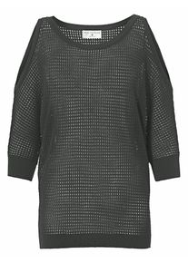 Heine, Damen Pullover mit Cut-Outs, Khaki
