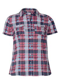 sheego Casual, Damen Gemusterte Bluse, Blau / Rot