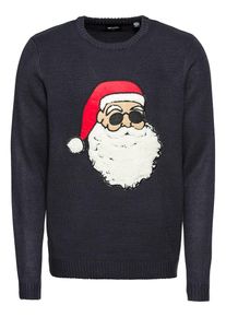 Only & Sons Only & Sons, Herren Pullover 'onsXMAS 7 FUNNY CREW KNIT', Navy / Rot / Wei&szlig;