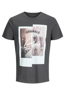 Jack & Jones JACK & JONES, Herren T-Shirt, Dunkelgrau / Wei&szlig;